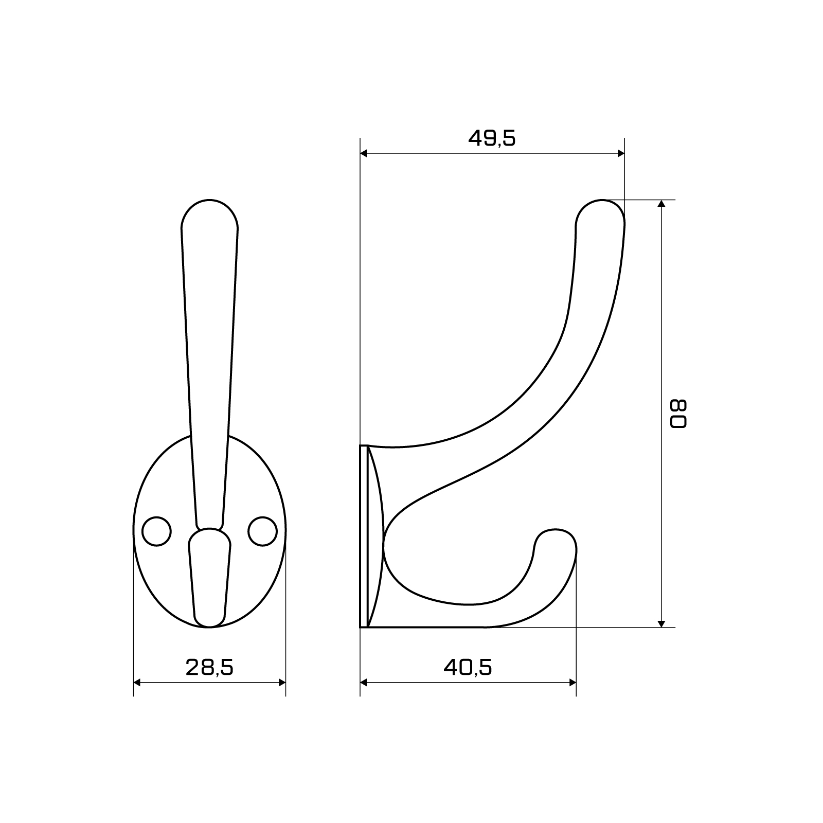 StahlBuro 603 WW белый ЕВРОПАКЕТ крючок-вешалка (360,60)