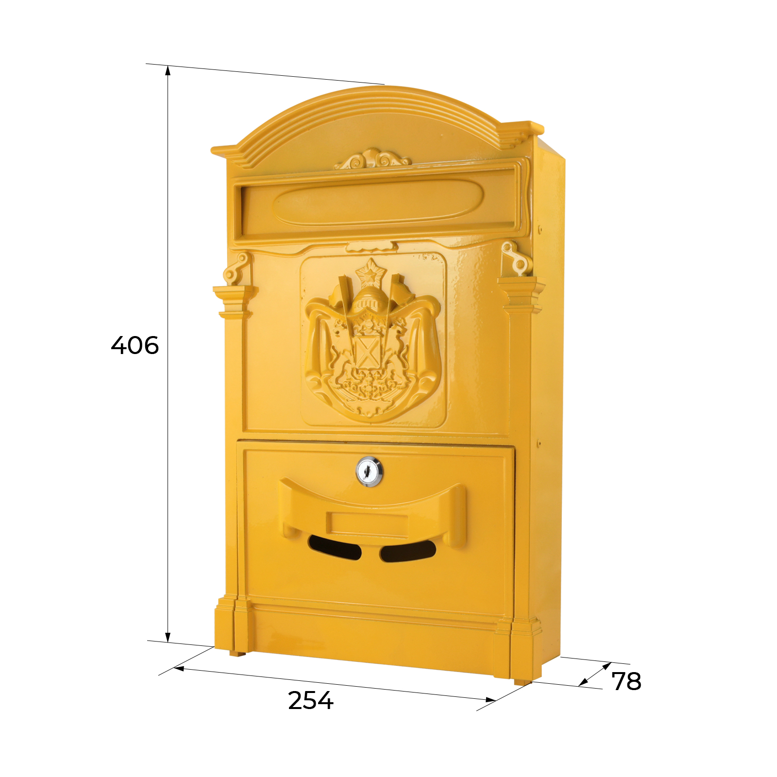 Ящик почтовый АЛЛЮР №4010 желтый (5)