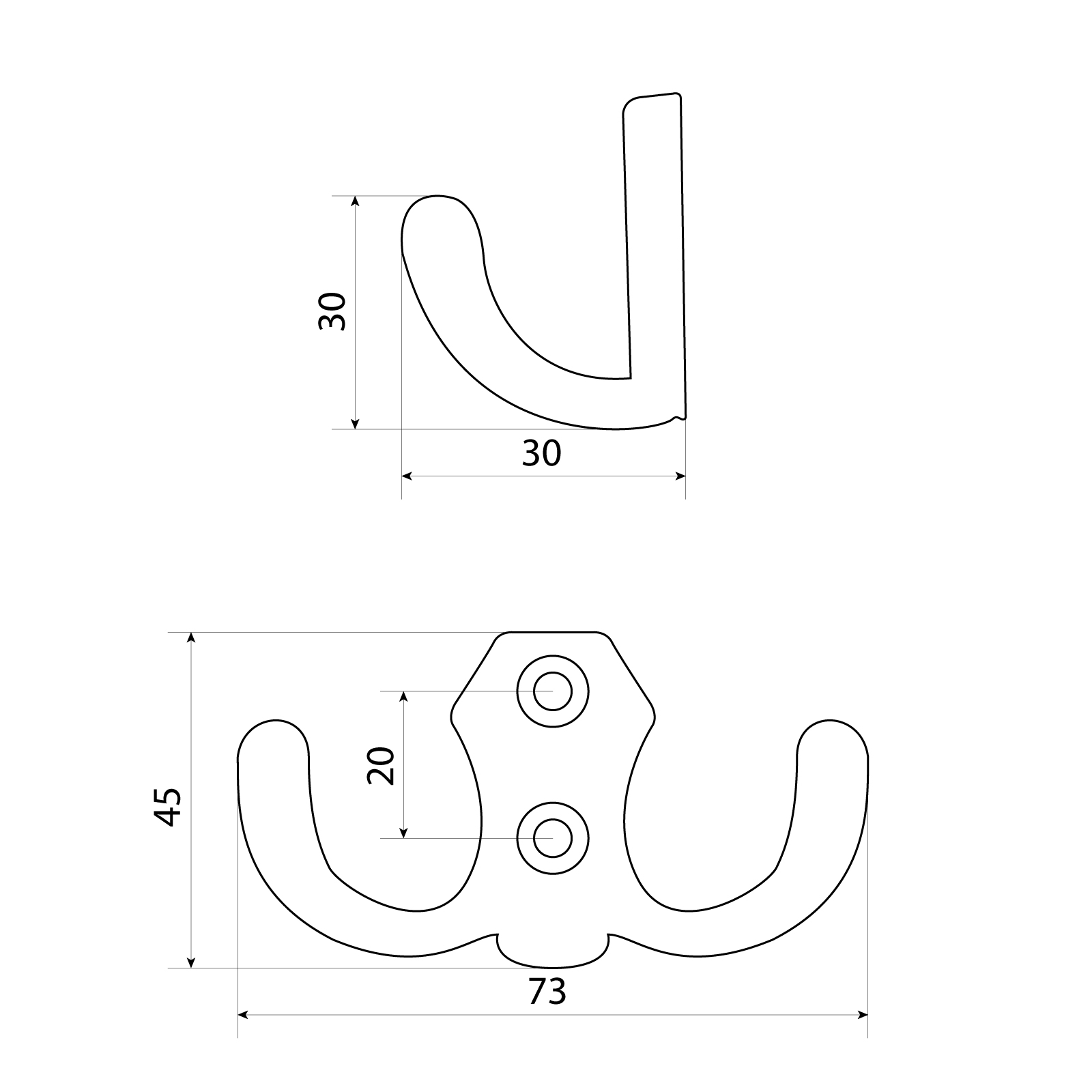 StahlBuro 306 B CP хром ЕВРОПАКЕТ крючок-вешалка (300,50)
