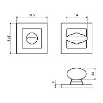 Сантехническая завертка к ручкам АЛЛЮР АРТ BK-S1 ORB/CP(4152) темная медь/хром (100,10)