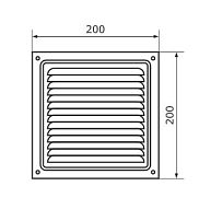 Домарт 200*200 (белый антик)  метал.Решетка вентил (50) 