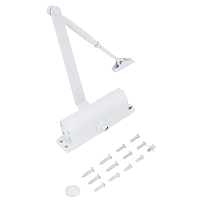 NOTEDO Доводчик дверной DC-090-НО с фиксатором WHITE до 130 кг белый (10) NOTEDO Доводчик дверной DC-090-НО с фиксатором WHITE до 130 кг белый (10)