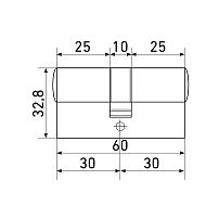 Стандарт MAX 60 (30х30) BL 5кл мат.черный перф.ключ/ключ Цилиндровый механизм (80,10)