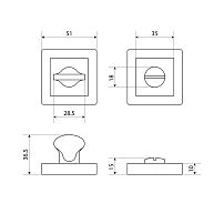 Сантехническая завертка к ручкам АЛЛЮР ART COLOR BK-S1 LY(C4200) песочный (50,5)