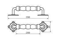 Домарт  мод.12 (280мм) черная Ручка-скоба декоративная (10)