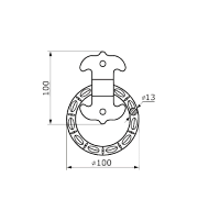 Домарт РК 100 мод.2 (черная) Ручка-кольцо (10)