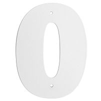 Цифра дверная Пермь "0" белая 140 мм 