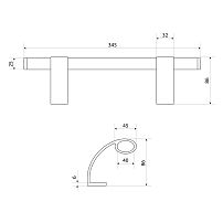 БУЛАТ РС-03.345.8017 коричневый, регулируемая, ручка скоба для аллюм. и ПВХ дверей,(АРД-03)(16)