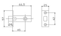 RENZ L 5-45 plastic (пластик) SN никель матовый Защелка (100,20) RENZ L 5-45 plastic (пластик) SN никель матовый Защелка (100,20)