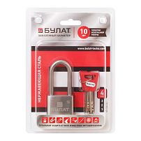 БУЛАТ ВС 3-С40-01 НС нержавеющая сталь 3кл. d=7мм Замок навесной (36,12) БУЛАТ ВС 3-С40-01 НС нержавеющая сталь 3кл. d=7мм Замок навесной (36,12)