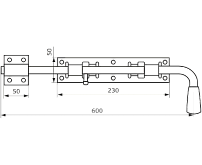 Засов Домарт гаражный ЗГ-600 мод.2 черный d-16мм (5)