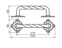 Домарт  мод.6 (230мм) черная Ручка-скоба декоративная (10)