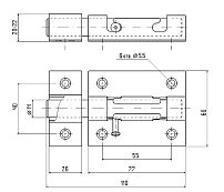С-Пб Засов накладной универсал. с круг.ригелем медь (40) С-Пб Засов накладной универсал. с круг.ригелем медь (40)