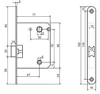АЛЛЮР АРТ L7050PR CP хром пластик овал.планка18мм без ручек с фиксатором Защёлка (40)