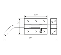 Засов Домарт гаражный ЗГ-100 черный d-13мм (10)