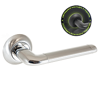 АЛЛЮР АРТ "ПОЛО" SC/CP (1592) мат.хром/хром С НАКЛАДКОЙ Комплект ручек (20) АЛЛЮР АРТ "ПОЛО" SC/CP (1592) мат.хром/хром С НАКЛАДКОЙ Комплект ручек (20)