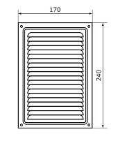 Домарт 170*240 (белый)  метал.Решетка вентил (50) 