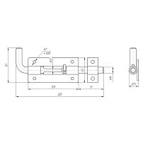 Засов Киров Секрет ЗД-10 а/медь  120мм (25)