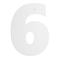 Цифра дверная Пермь "6" белая 140 мм 