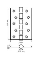 RENZ 125-4BB FH SN 4 подш матовый никель 125*75 Петля дверная 2 шт (50;1!!!) RENZ 125-4BB FH SN 4 подш матовый никель 125*75 Петля дверная 2 шт (50;1!!!)