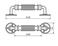 Домарт  мод.9 (220мм) черная Ручка-скоба декоративная (10) 
