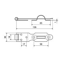 Накладка дверная НД-1 (L-125мм) цинк Упакованная (100)
