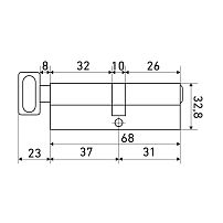KALE 164 SMC/68 26х10х32M латунь перф.кл/верт Цилиндровый механизм (72,12)