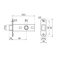 АЛЛЮР АРТ L45-8M-R18 SN мат.никель магнитная овал.торц.планка Защёлка (100)