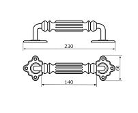 Домарт  мод.10 (220мм) черная Ручка-скоба декоративная (10)