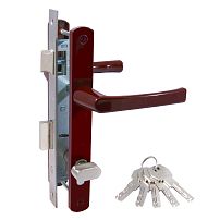 БУЛАТ ЗВ4-1В.20.01.8017 коричневый МЦ МАХ 70мм перф.ключ/верт.Замок для КАЛИТКИ врезной с ручкой