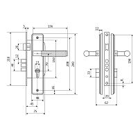 БУЛАТ ЗВ4-3.70.02.06 ФЕРОНА итал.матовое золото 5 перф.кл. Замок врезной с/руч (12)