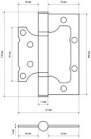СТАНДАРТ 100х63х2мм 2BB BP латунь Петля накладная без врезки 1 шт. (100,20)