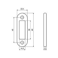 Ответная планка АЛЛЮР АРТ SP20R1 SN мат.никель овал.20мм для защелок (1000,10!!!) (2000,10!!!)