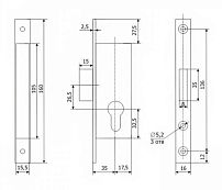 Гардиан PROFI (ПРОФИ) 35.01.16 б/о без ц/м Замок врезной б/руч (24)