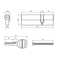 АЛЛЮР HD F 100-5К CP[30x10x60] (35x65) хром перф.кл БЛИСТЕР Цилиндровый механизм (60,50,10)