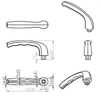 Ручка для пластиковых окон ЭЛИТ (WINSA) штифт 35 мм белая RAL-9016 (100,5!!!) 
