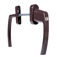 Ручка балконная с кл.тем.корич. асимметр.FORWIN BHS 02 RAL 8019 Комплект ручек (40)