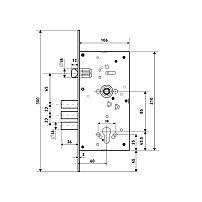 БУЛАТ ЗВ4-3(16).60.85.08 хром, без ручек, без ц/мех.,б/о. Корпус замка для металлических дверей (12)