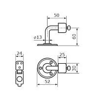 Домарт Стопор дверной с фиксатором 60х50 мм под хром (10) 