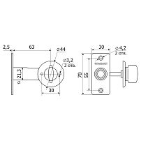 Гардиан 4351 Задвижка дверная  б/о под квадрат 6мм (50)