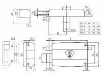 KALE 157/A 3кл Замок накладной (20) KALE 157/A 3кл Замок накладной (20)