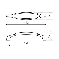 StahlBuro C0003-128 2шт., AB старая бронза. Ручка-скоба мебельная (10, 100) StahlBuro C0003-128 2шт., AB старая бронза. Ручка-скоба мебельная (10, 100)