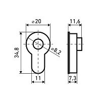 БУЛАТ АД 01.02 матовый черный Вставка (адаптер) под шток цилиндра (50,500)