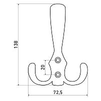StahlBuro 306 А BL матовый черный ЕВРОПАКЕТ крючок-вешалка (160,40)