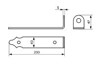 Домарт Проушина воротная 200*45*40 (толщ.5мм) б/п d 16мм (10)