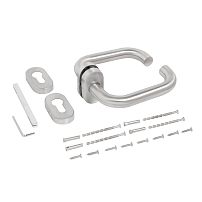 БУЛАТ РФ 02У.09НС INOX 304 нержавеющая сталь Комплект ручек с узкой накладкой под МЦ (24) 