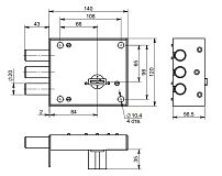 Симеко  ЗНУ*3 (002) Замок накладной тяж (10)