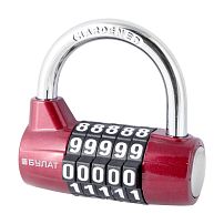 БУЛАТ ВС 655 кодовый красный d=7мм Замок навесной (48,6)