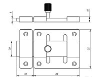 Засов Симеко ЗЩ 030 медь плоский (50)