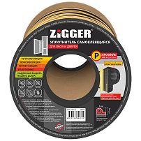 Уплотнитель ZIGGER Р 9*5,5 бухта 100 м. черный 06-16-84 (6)